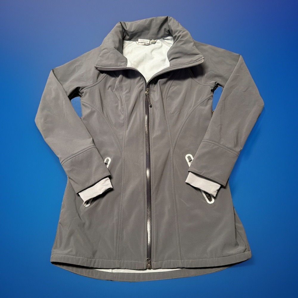 ATHLETA Women's Medium Gray Softshell Bainbridge Reflective Jacket 138637